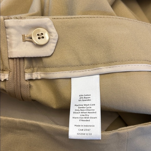 Talbots khaki Chatham ankle pants Side zip Size 12P New - Picture 5 of 8